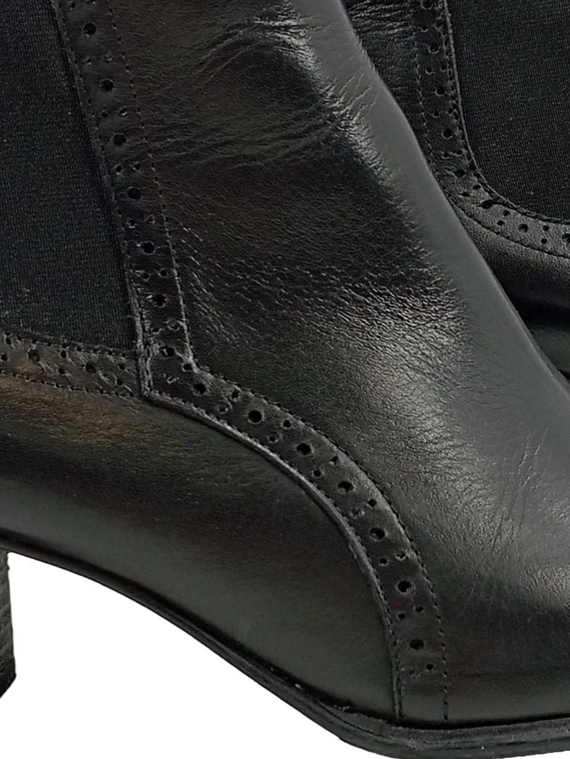 Paul Green Damen Chelsea Boots Stiefeletten Leder Schwarz Gr. 41 Blockabsatz 3