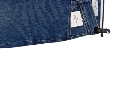CROSS Jeans Damen Slim Fit Jeans Hose Gr. 34 Blau Casual