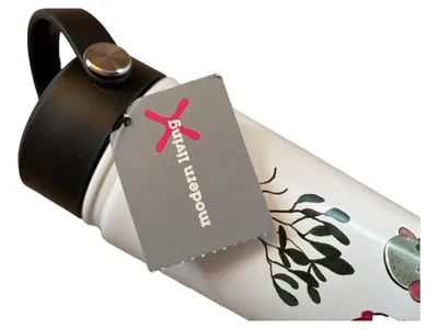 Modern Living Trinkflasche Edelstahl Vogel Motiv Weihnachten Weiß 21cm