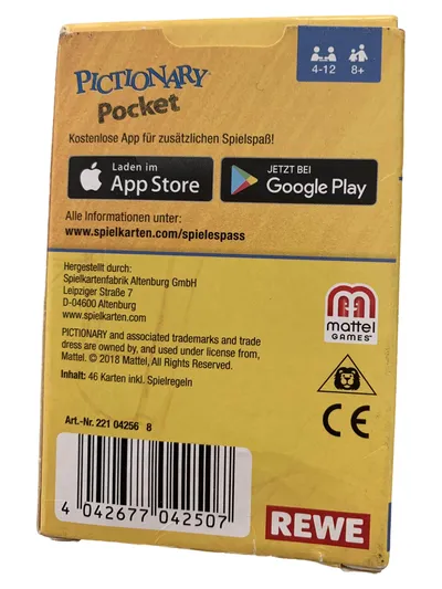 ASS Altenburger Pictionary Pocket Partyspiel Kartenspiel Reisespiel ab 8 J