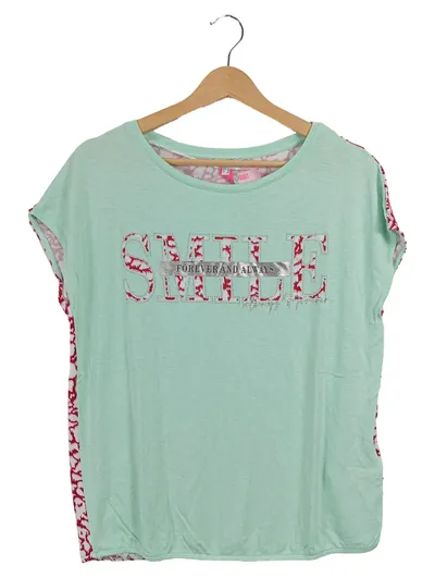 Street One Damen T-Shirt SMILE Gr. 38 Grün Casual Shirt