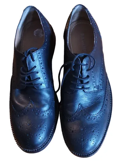 Ben Sherman Herren Brogue Schnürschuhe Leder Schwarz Gr. 43 Business