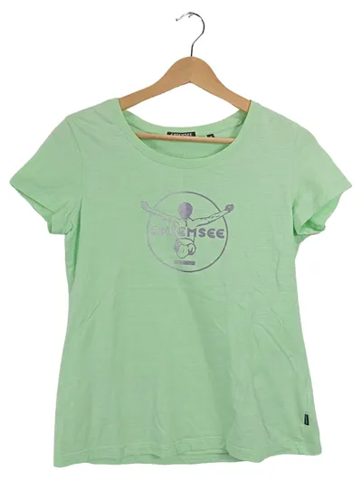 CHIEMSEE Damen T-Shirt Gr. S grün Logo-Print Sportswear Casual