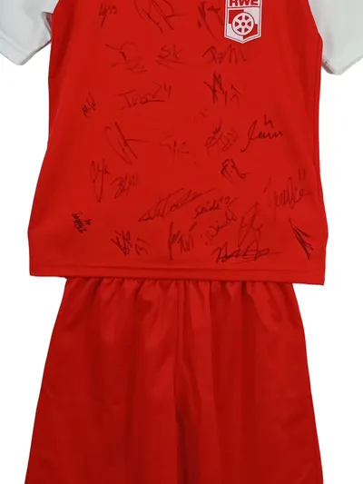 Saller FC Rot-Weiss Erfurt Trikot Set Kinder XS signiert Autogramme