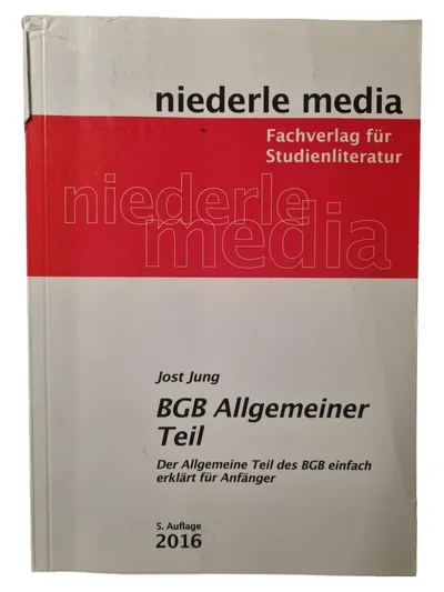 BGB Allgemeiner Teil Gesetzbuch Jost Jung Zivilrecht Jura Studium 5. Aufl.