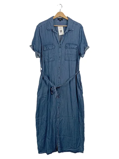 Velvet Heart Jeanskleid Damen Gr. M/38 Blau Hemdkleid Midikleid