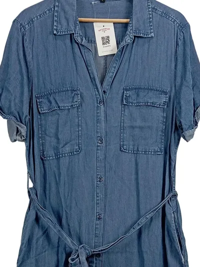 Velvet Heart Jeanskleid Damen Gr. M/38 Blau Hemdkleid Midikleid