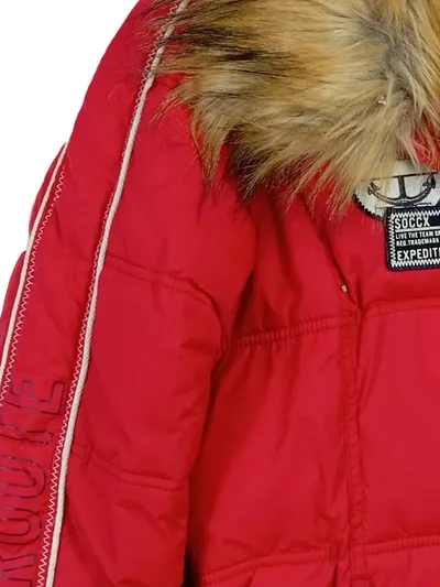 SOCCX Winterjacke Damen Gr. 38 Rot Fellkragen Expedition Parka