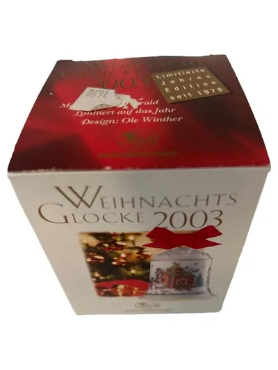 Hutschenreuther Weihnachtsglocke 2003 In het Nordwald Porzellan Weiß 8cm