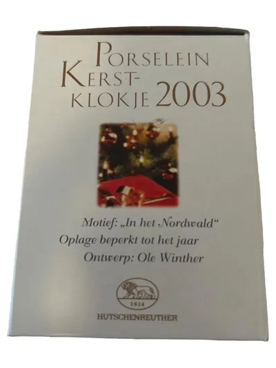 Hutschenreuther Weihnachtsglocke 2003 In het Nordwald Porzellan Weiß 8cm