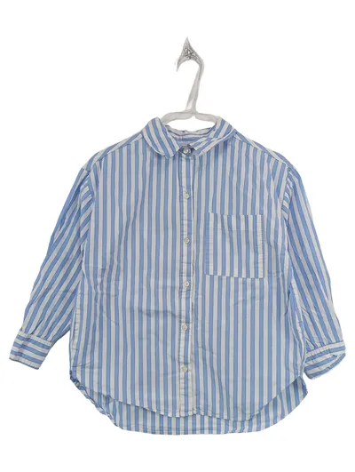 ZARA Kinder Freizeithemd gestreift blau weiß Gr. 140 Baumwolle