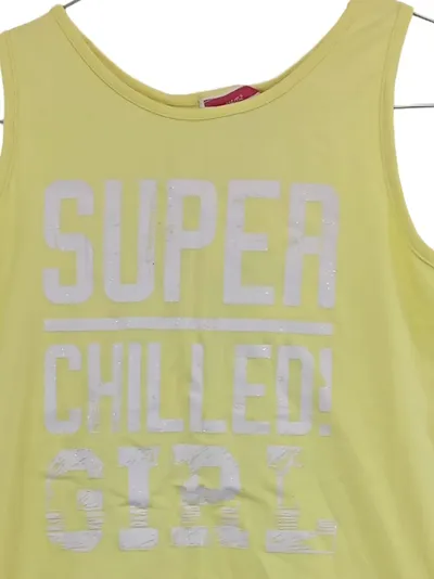 Yigga Mädchen Tank Top Tanktop Gelb Gr. 146/152 Baumwolle Ärmellos
