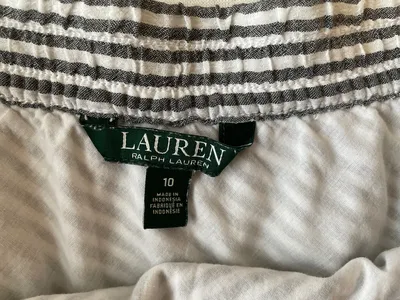 Lauren Ralph Lauren Wickelrock Damen Gr. 40 Grau Gestreift Asymmetrisch