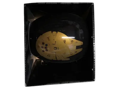 Disney Star Wars Millennium Falcon Glas Trinkglas Schwarz Gold 300ml Fan Becher