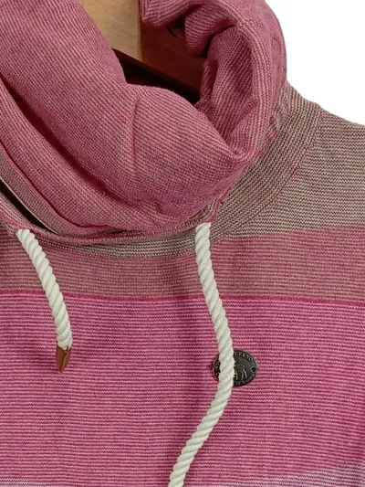 Naketano Damen Pullover Schalkragen Streifen Hoodie Sweater Bunt Gr. 36 S