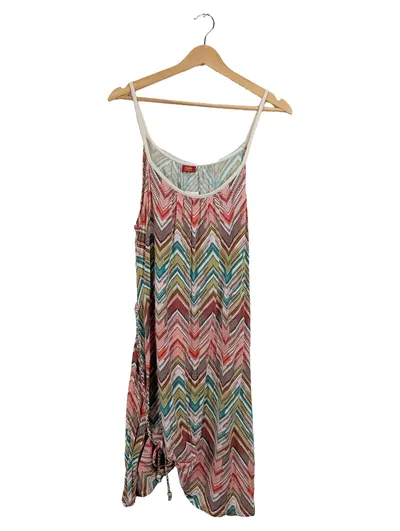 Buffalo London Damen Sommerkleid Trägerkleid Zickzack Gr. 40 Mehrfarbig