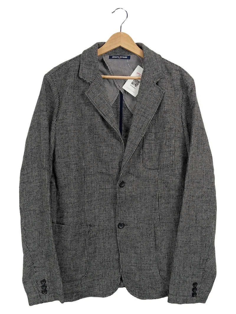 Armata di Mare Herren Sakko Gr. XXL Grau Kariert Business Jacke 1