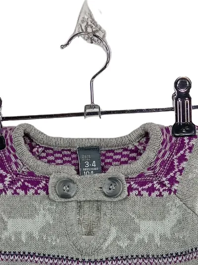 Zara Kids Strickkleid Mädchen Gr. 3-4/104 Grau Norwegermuster Weihnachten