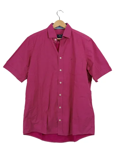 CASAMODA Herren Kurzarm Freizeithemd Gr. M Pink Punkte Baumwolle