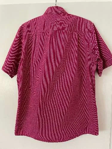 CASAMODA Herren Kurzarm Freizeithemd Gr. M Pink Punkte Baumwolle