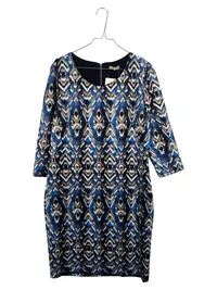 EsQualo Damen Businesskleid Gr. 42/XL Blau Geometrisch 3/4-Arm 1