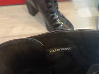 Marco Tozzi Damen Schnürstiefelette Gr. 39 Schwarz Lack Blockabsatz 3