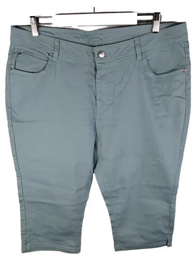 ElleNor Capri Jeans Damen Hose Grau Gr. W33/48/XL Baumwolle Stretch Freizeit