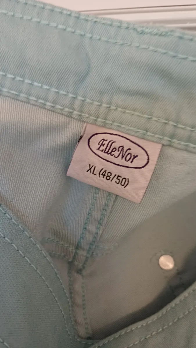 ElleNor Capri Jeans Damen Hose Grau Gr. W33/48/XL Baumwolle Stretch Freizeit 4