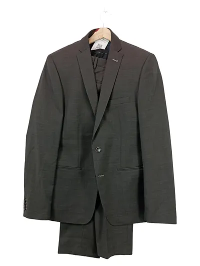Roy Robson Herren Anzug Gr. 102 Slim Fit Grau Wolle Business