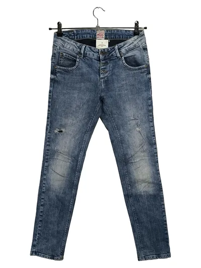M.O.D Miracle of Denim Damen Slim Fit Jeans 29/30 Blau Used Look Destroyed