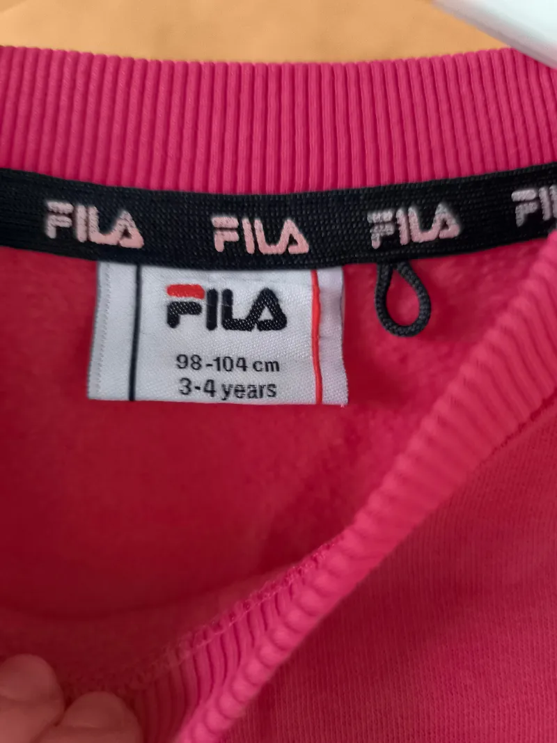 FILA Sweatshirt Kinder Mädchen Pink Logo Baumwolle Gr. 98 Freizeit 4