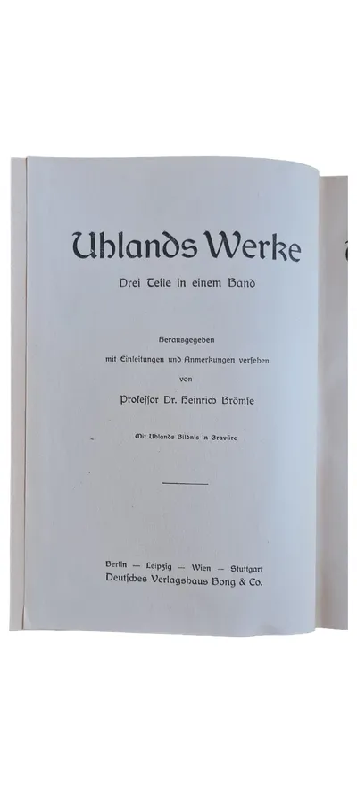 Ludwig Uhland Gedichtband Lyrikbuch Deutsch Hardcover Bong & Co.