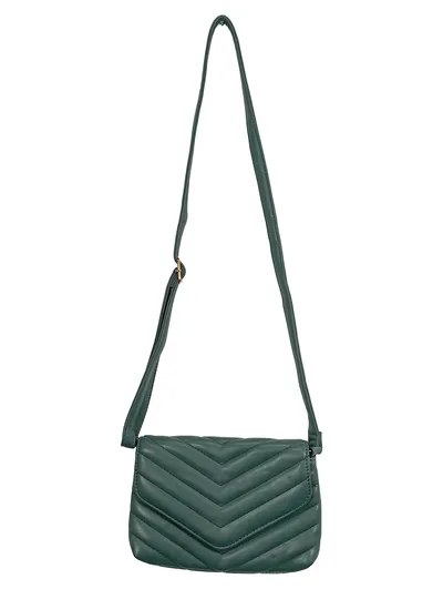 bpc bonprix collection Umhängetasche Damen Grün Gesteppt Crossbody Bag