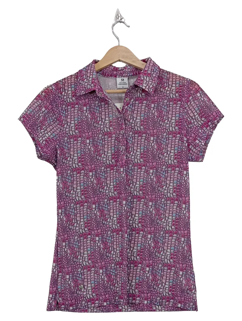 Daily Sports Damen Poloshirt Schlangenmuster Gr. M Pink Sportlich 1