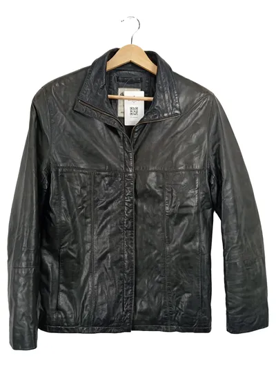 Gino Ginero Lederjacke Damen Gr. 36 S Schwarz Echtleder Jacke Casual Modern