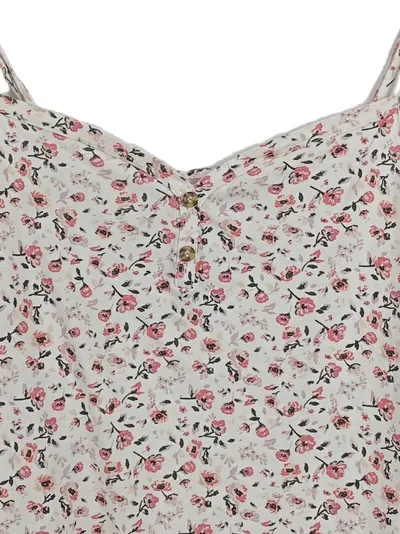 Vivance Damen Top Gr. 40/42 Blumenmuster Spaghettiträger Rosa Weiß