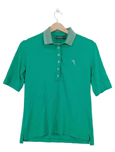 Chervò Damen Poloshirt Gr. 40/L Grün Sportlich Kurzarm