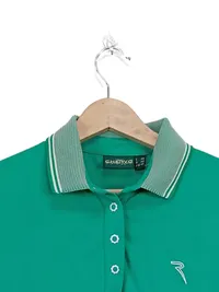 Chervò Damen Poloshirt Gr. 40/L Grün Sportlich Kurzarm 3