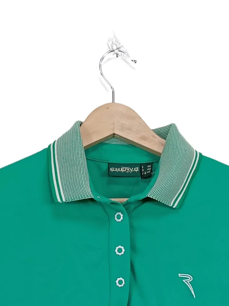 Chervò Damen Poloshirt Gr. 40/L Grün Sportlich Kurzarm 3