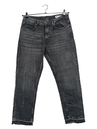 Zara Damen Jeans Straight Leg Grau W29 L26 Baumwolle Casual Alltag