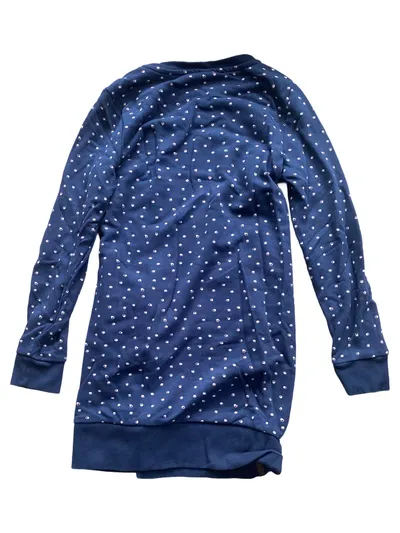 YIGGA Mädchen Sweatkleid Gr. 146/152 Blau Punkte Langarm