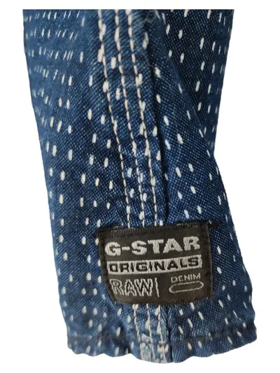G-Star RAW Herren Freizeithemd Langarm Blau Gr. M Baumwolle Denim