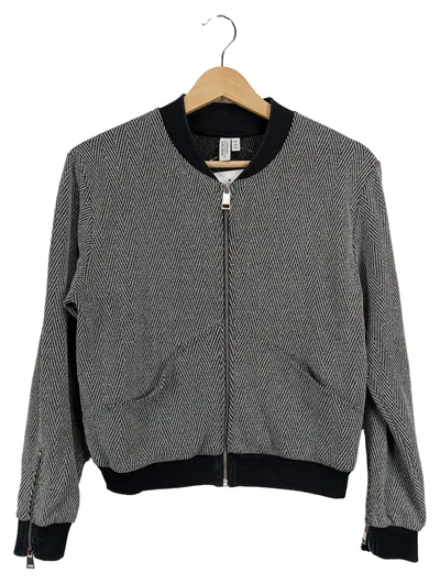& Other Stories Damen Bomberjacke Gr. 40/L Fischgrätenmuster Modern