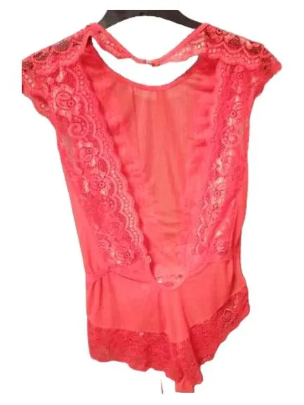 Avidlove Damen Body Spitze Rot Gr. 38/M Dessous Lingerie Bodysuit 2