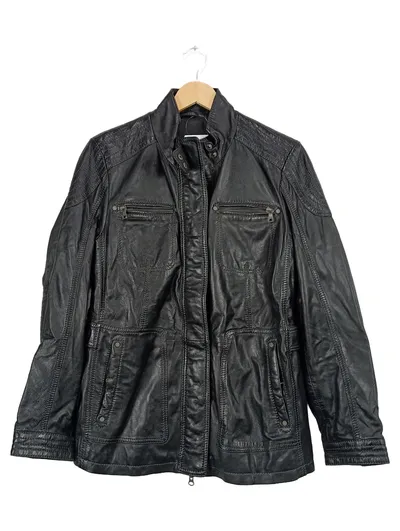 Jilani Collection Lederjacke Herren Gr. 40/L Schwarz Echtleder Bikerjacke