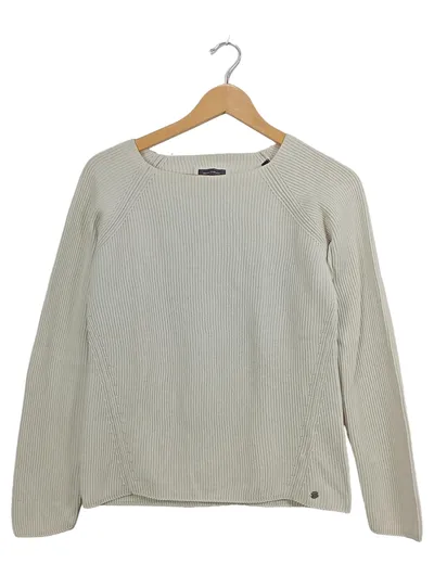 Marc O'Polo Damen Pullover Gr. S Beige Baumwolle Rippstrick Casual