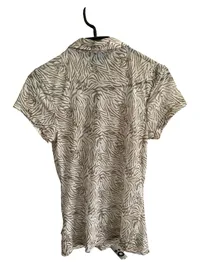 Daily Sports Damen Poloshirt Zebra-Muster Beige Gr. 38/M Kurzarm 2