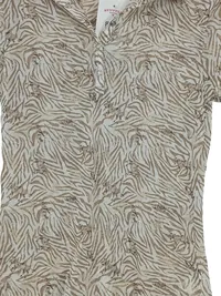 Daily Sports Damen Poloshirt Zebra-Muster Beige Gr. 38/M Kurzarm 4
