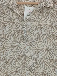 Daily Sports Damen Poloshirt Zebra-Muster Beige Gr. 38/M Kurzarm 5