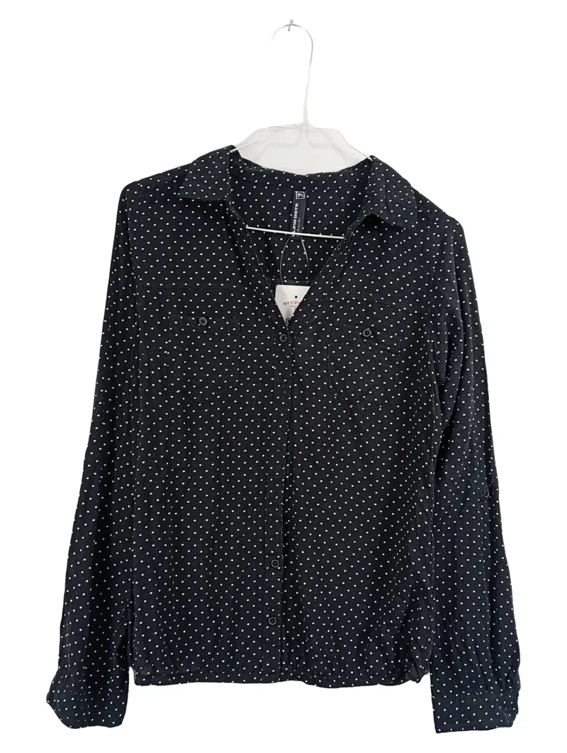 Blind Date Damen Hemdbluse Polka Dots Schwarz Weiß Gr. M 38 Viskose 1